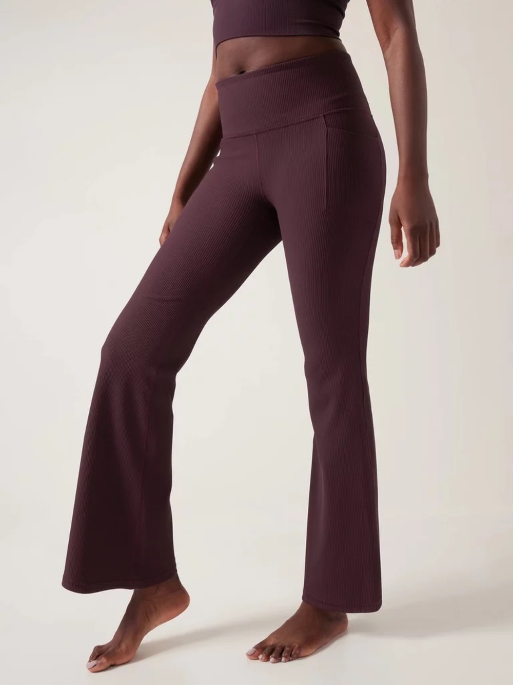Athleta Ribbed Flare Pants - Plum